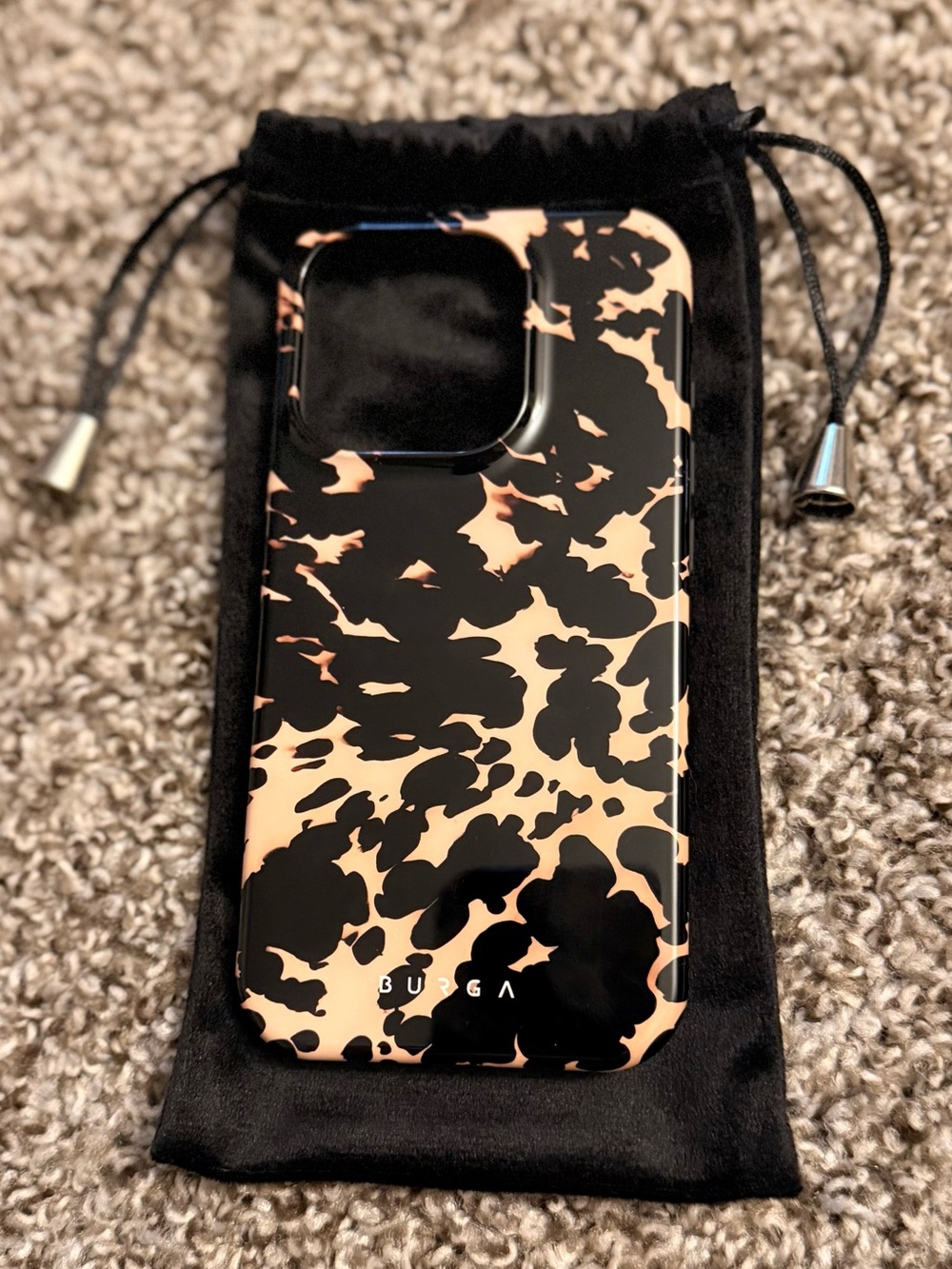 BURGA Tortoiseshell Phone Case with Black Pouch